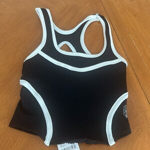 Free people movement cross bar cami in white and black